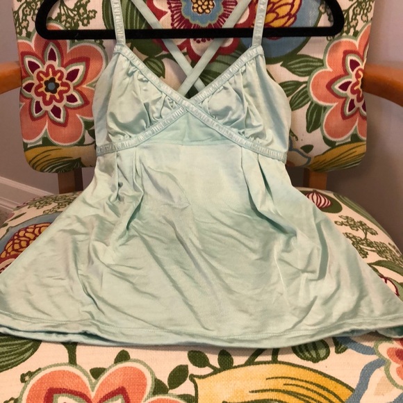 Teal lululemon ruched cross back strap tank - Picture 2 of 5